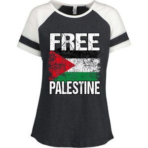 Free Palestine Flag Save Gaza Strip Palestinian Enza Ladies Jersey Colorblock Tee