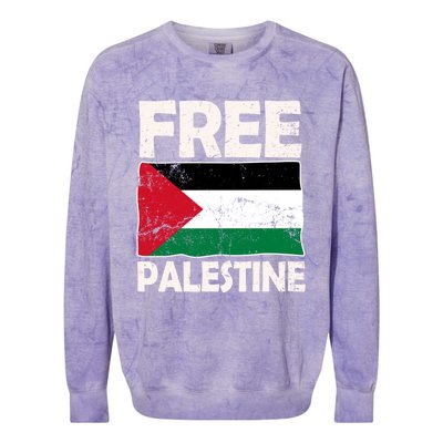 Free Palestine Free Gaza Funny Gift Colorblast Crewneck Sweatshirt