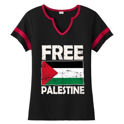 Free Palestine Free Gaza Funny Gift Ladies Halftime Notch Neck Tee