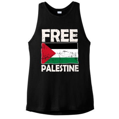 Free Palestine Free Gaza Funny Gift Ladies PosiCharge Tri-Blend Wicking Tank