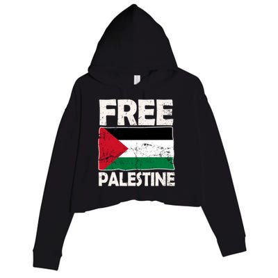 Free Palestine Free Gaza Funny Gift Crop Fleece Hoodie