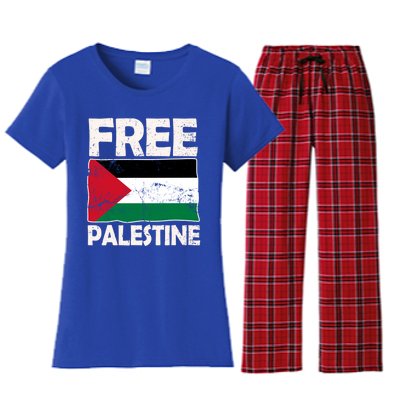 Free Palestine Free Gaza Funny Gift Women's Flannel Pajama Set