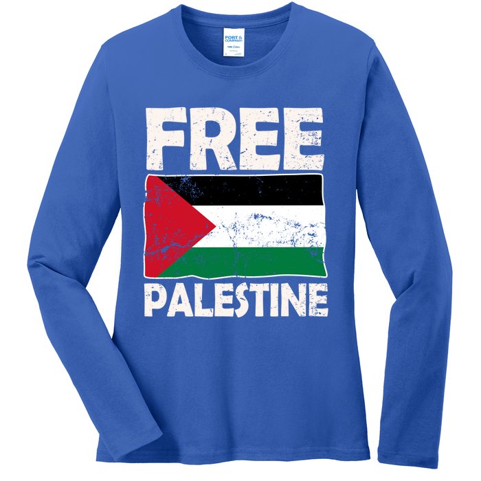 Free Palestine Free Gaza Funny Gift Ladies Long Sleeve Shirt