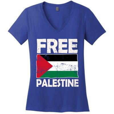 Free Palestine Free Gaza Funny Gift Women's V-Neck T-Shirt