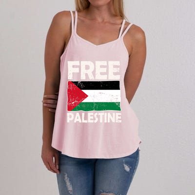 Free Palestine Free Gaza Funny Gift Women's Strappy Tank