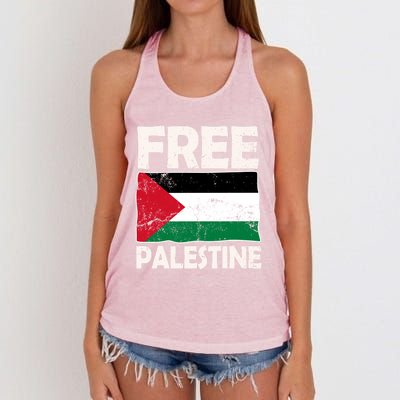 Free Palestine Free Gaza Funny Gift Women's Knotted Racerback Tank