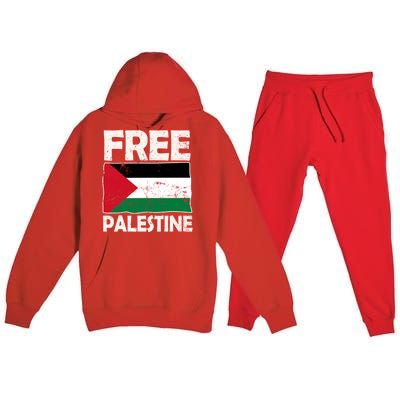 Free Palestine Free Gaza Funny Gift Premium Hooded Sweatsuit Set