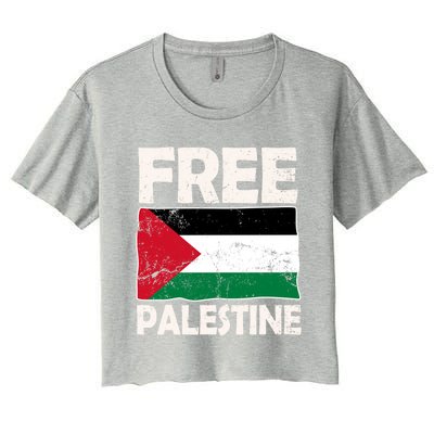 Free Palestine Free Gaza Funny Gift Women's Crop Top Tee