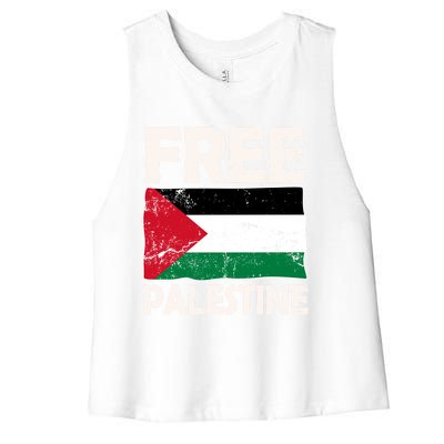 Free Palestine Free Gaza Funny Gift Women's Racerback Cropped Tank