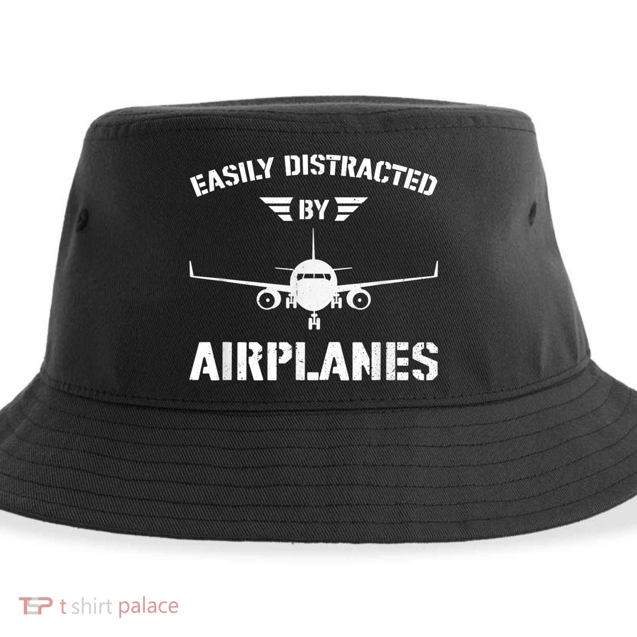 Funny Plane Flying Design For Pilot & Aviation Fans Airplane Sustainable Bucket Hat