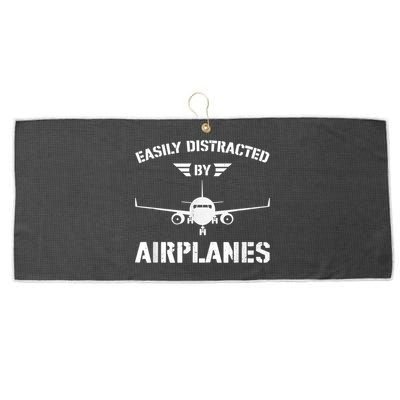 Funny Plane Flying Design For Pilot & Aviation Fans Airplane Large Microfiber Waffle Golf Towel