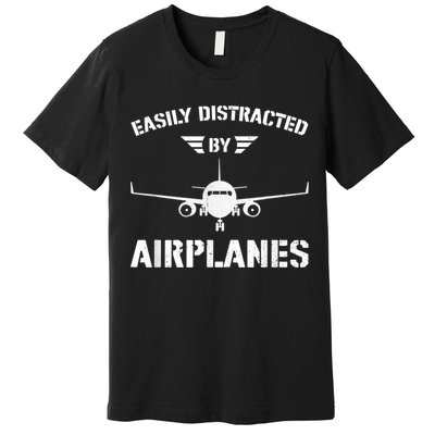 Funny Plane Flying Design For Pilot & Aviation Fans Airplane Premium T-Shirt