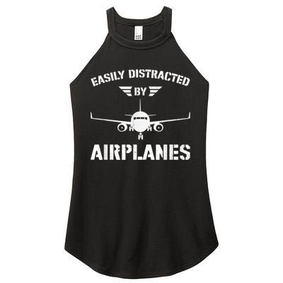 Funny Plane Flying Design For Pilot & Aviation Fans Airplane Women's Perfect Tri Rocker Tank
