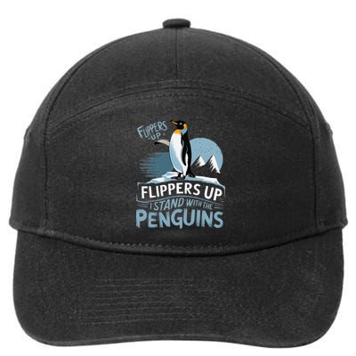 Funny Penguin Flippers Up I Stand With The Penguins 7-Panel Snapback Hat