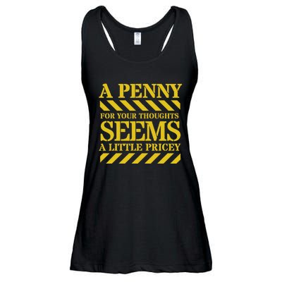 Funny Penny For Your Thoughts. Sarcastic Joke Ladies Essential Flowy Tank