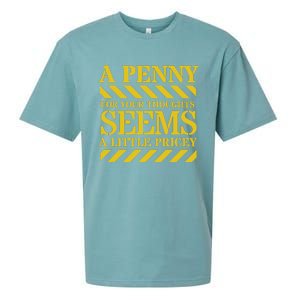 Funny Penny For Your Thoughts. Sarcastic Joke Sueded Cloud Jersey T-Shirt