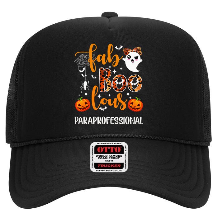 Faboolous Paraprofessional Funny Para Squad Happy Halloween High Crown Mesh Back Trucker Hat