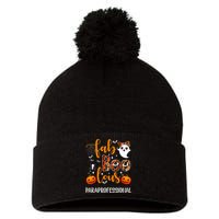 Faboolous Paraprofessional Funny Para Squad Happy Halloween Pom Pom 12in Knit Beanie