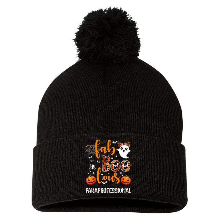 Faboolous Paraprofessional Funny Para Squad Happy Halloween Pom Pom 12in Knit Beanie