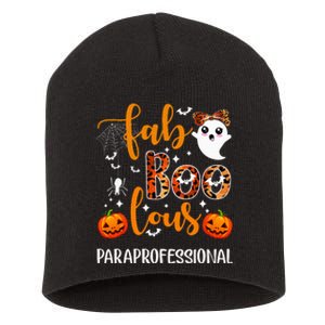 Faboolous Paraprofessional Funny Para Squad Happy Halloween Short Acrylic Beanie