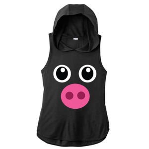 Funny Pig Face Shirts Swine Halloween Costume Gift Ladies PosiCharge Tri-Blend Wicking Draft Hoodie Tank