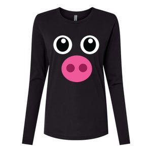 Funny Pig Face Shirts Swine Halloween Costume Gift Womens Cotton Relaxed Long Sleeve T-Shirt