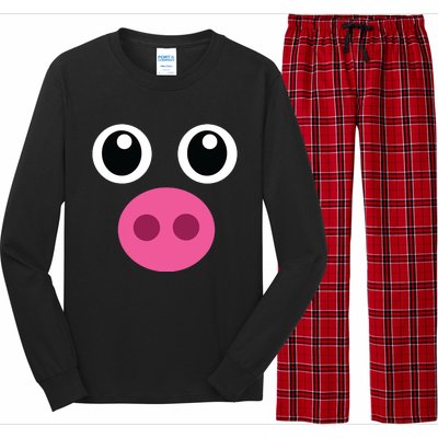 Funny Pig Face Shirts Swine Halloween Costume Gift Long Sleeve Pajama Set