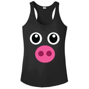 Funny Pig Face Shirts Swine Halloween Costume Gift Ladies PosiCharge Competitor Racerback Tank