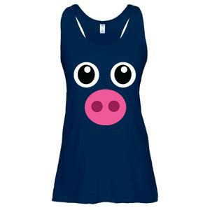 Funny Pig Face Shirts Swine Halloween Costume Gift Ladies Essential Flowy Tank