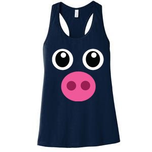 Funny Pig Face Shirts Swine Halloween Costume Gift Women's Racerback Tank