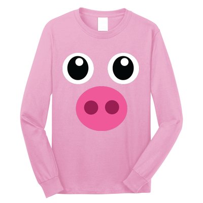 Funny Pig Face Shirts Swine Halloween Costume Gift Long Sleeve Shirt