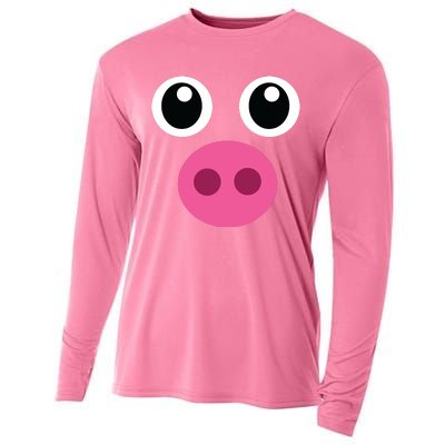 Funny Pig Face Shirts Swine Halloween Costume Gift Cooling Performance Long Sleeve Crew