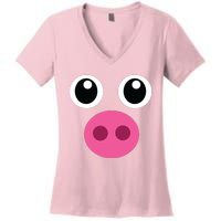 Funny Pig Face Shirts Swine Halloween Costume Gift Women's V-Neck T-Shirt