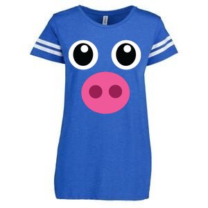 Funny Pig Face Shirts Swine Halloween Costume Gift Enza Ladies Jersey Football T-Shirt