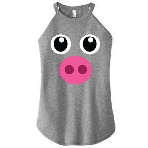 Funny Pig Face Shirts Swine Halloween Costume Gift Women's Perfect Tri Rocker Tank