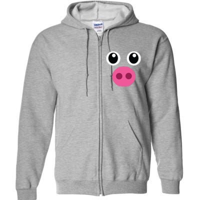 Funny Pig Face Shirts Swine Halloween Costume Gift Full Zip Hoodie