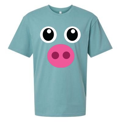 Funny Pig Face Shirts Swine Halloween Costume Gift Sueded Cloud Jersey T-Shirt