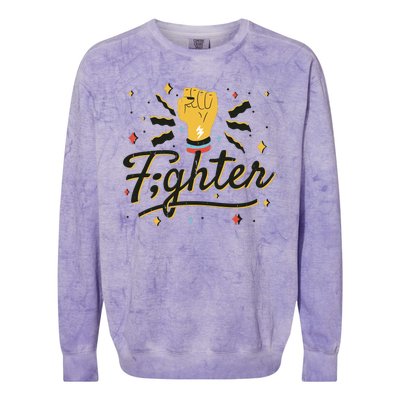 Fighter Powerful Fist Colorblast Crewneck Sweatshirt