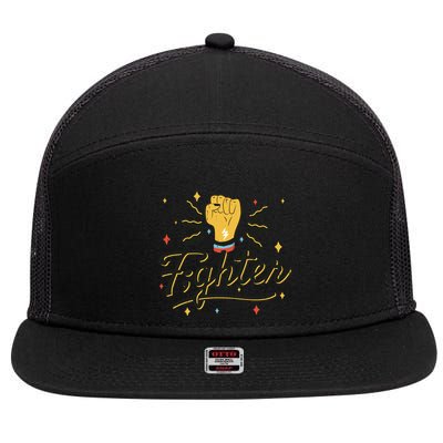Fighter Powerful Fist 7 Panel Mesh Trucker Snapback Hat