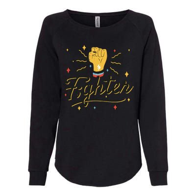 Fighter Powerful Fist Womens California Wash Sweatshirt