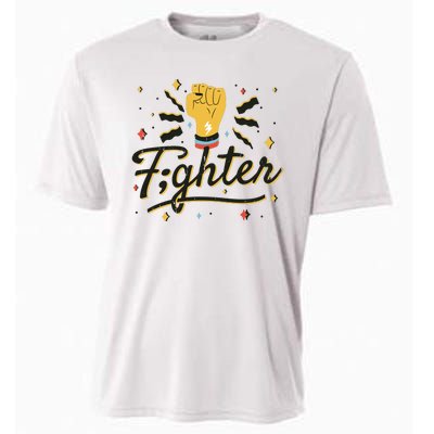 Fighter Powerful Fist Cooling Performance Crew T-Shirt