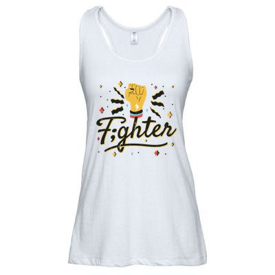 Fighter Powerful Fist Ladies Essential Flowy Tank