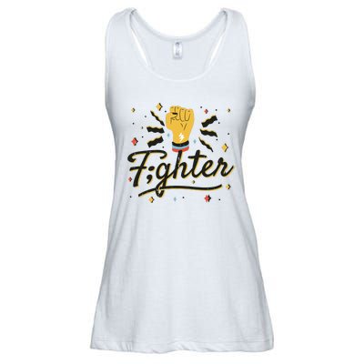 Fighter Powerful Fist Ladies Essential Flowy Tank