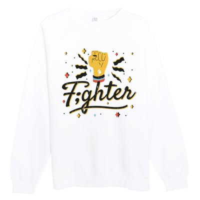 Fighter Powerful Fist Premium Crewneck Sweatshirt