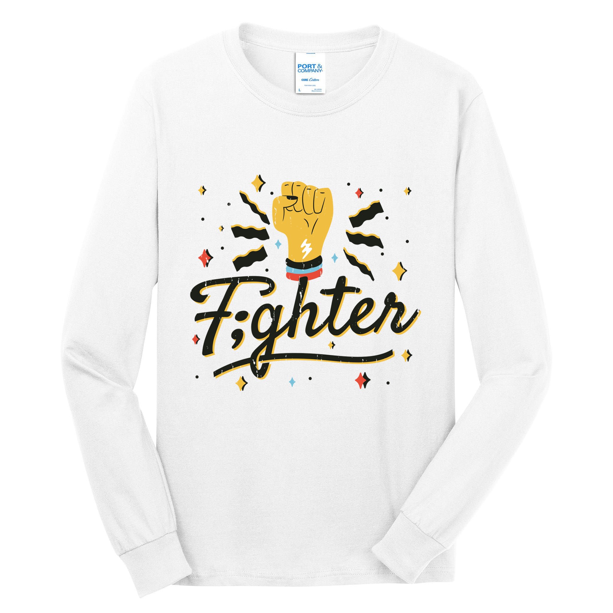 Fighter Powerful Fist Tall Long Sleeve T-Shirt