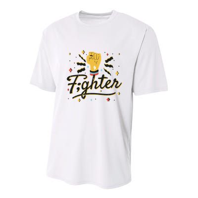 Fighter Powerful Fist Youth Performance Sprint T-Shirt