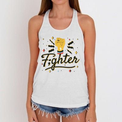 Fighter Powerful Fist Women's Knotted Racerback Tank