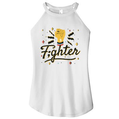 Fighter Powerful Fist Women's Perfect Tri Rocker Tank