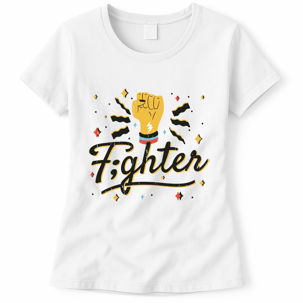 Fighter Powerful Fist Womens T-Shirt
