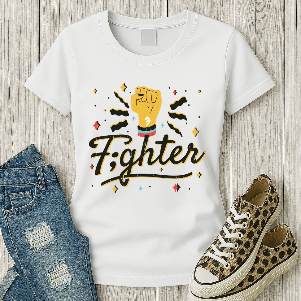 Fighter Powerful Fist Womens T-Shirt